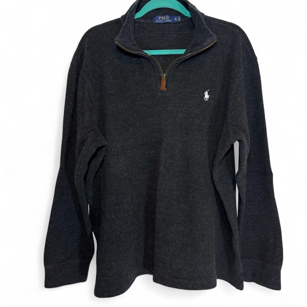 Ralph Lauren Men's Charcoal Zip-Up Sweater